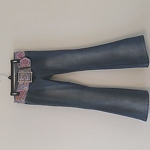 Angels flare jeans w/built in belt